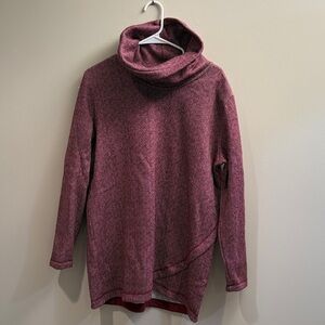 LANDS’ END Red Cowl Neck Sweater